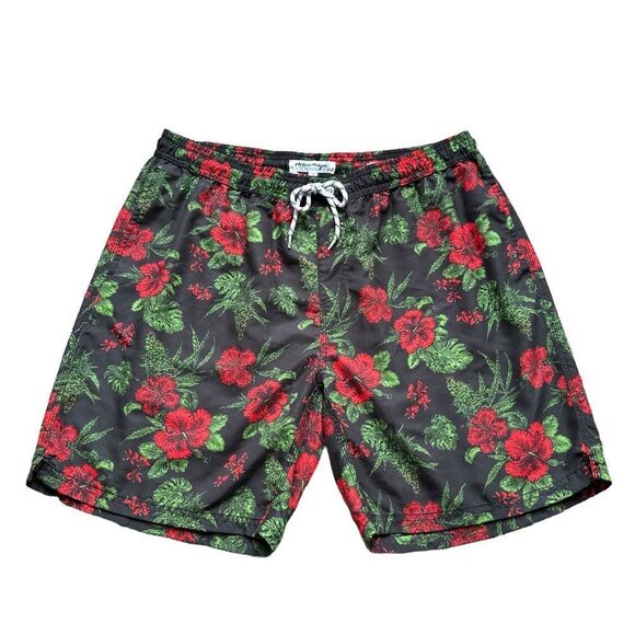 🔃Maamgic Men’s Red Hibiscus Flower Board Shorts Swim Trunks - Picture 1 of 10